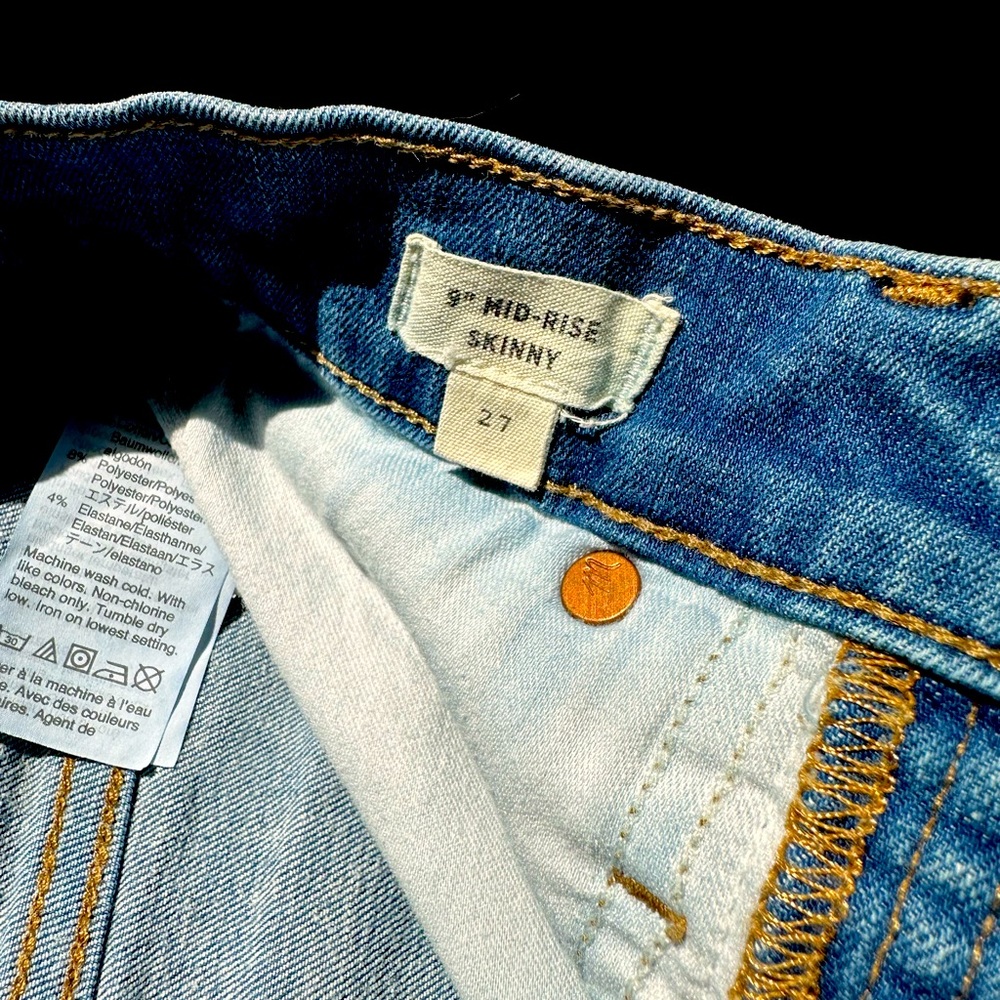Madewell Skinny Jeans mid rise size 27